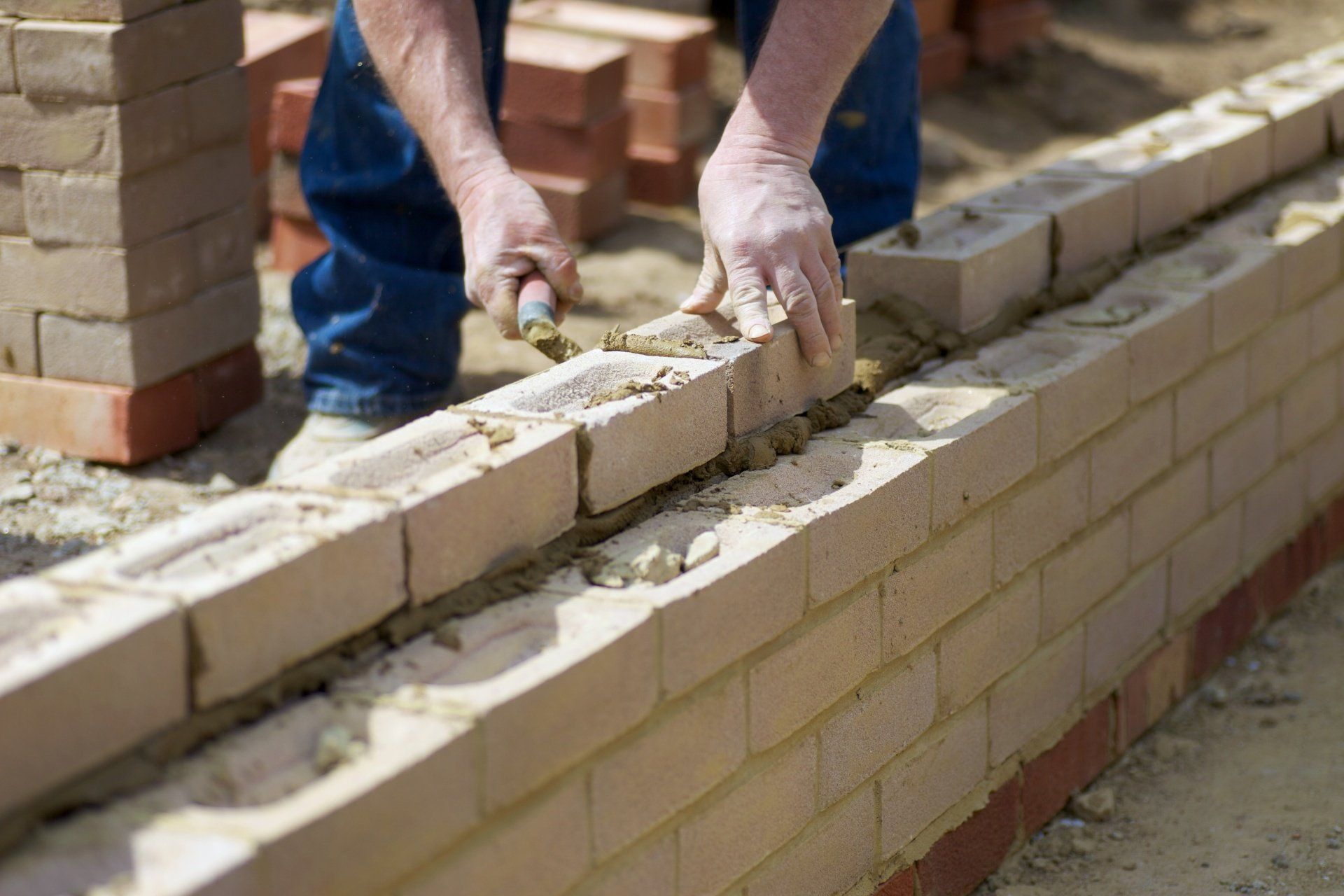 The Hands Of A Skilled Bricklayer - Tamworth - Woods & Sons Bricklaying