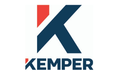 A blue progressive logo on a white background