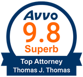 Avvoo 9.8 rated superb top attorney badge.