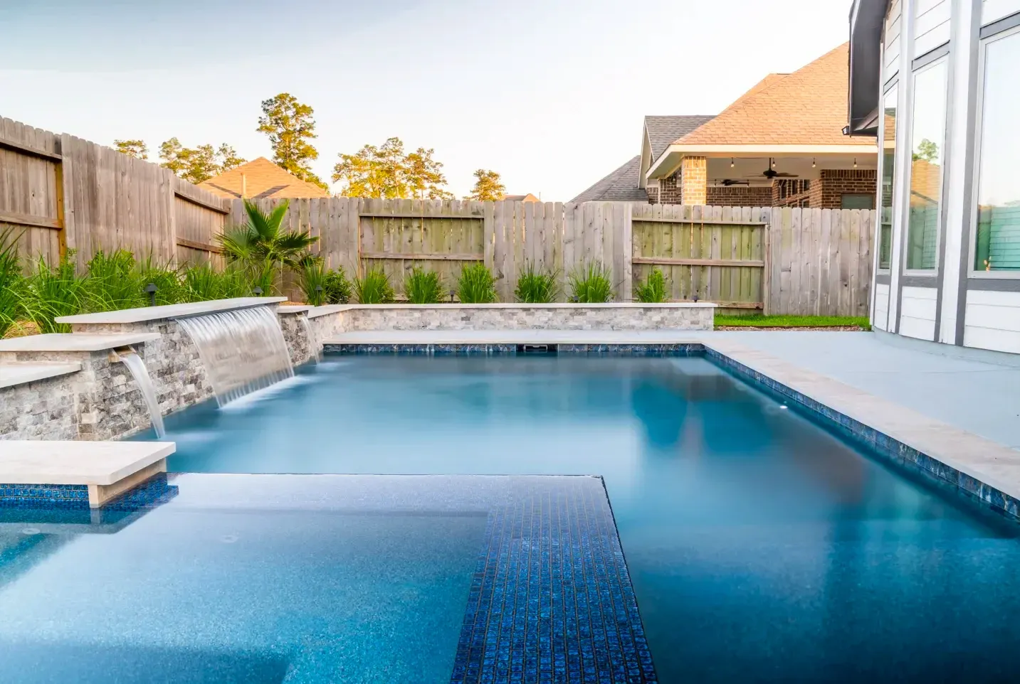 Pool Contractor project in Houston, TX - Example of custom pool 2 Pool Contractor project in Houston, TX - Example of custom pool 2