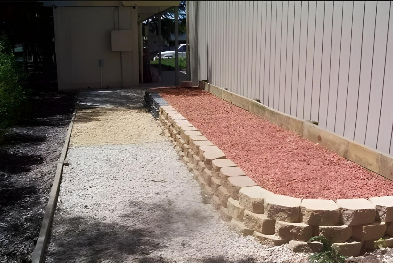 A Walkway With Gravel and Bricks Along the Side of a House — Hothams In Bathurst, NSW