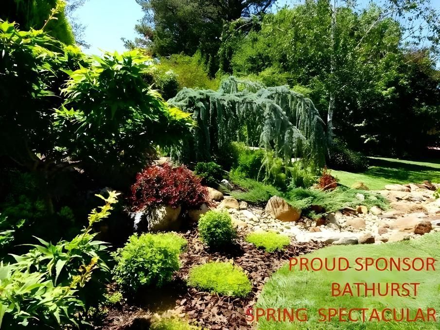 A Picture of a Garden With the Words Proud Sponsor Bathhurst Spring Spectacular — Hothams In Bathurst, NSW