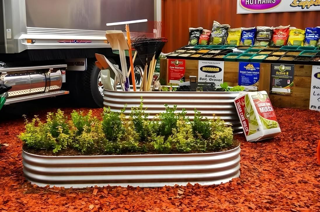 A Planter With Plants in It is Sitting in Front of a Truck — Hothams In Bathurst, NSW