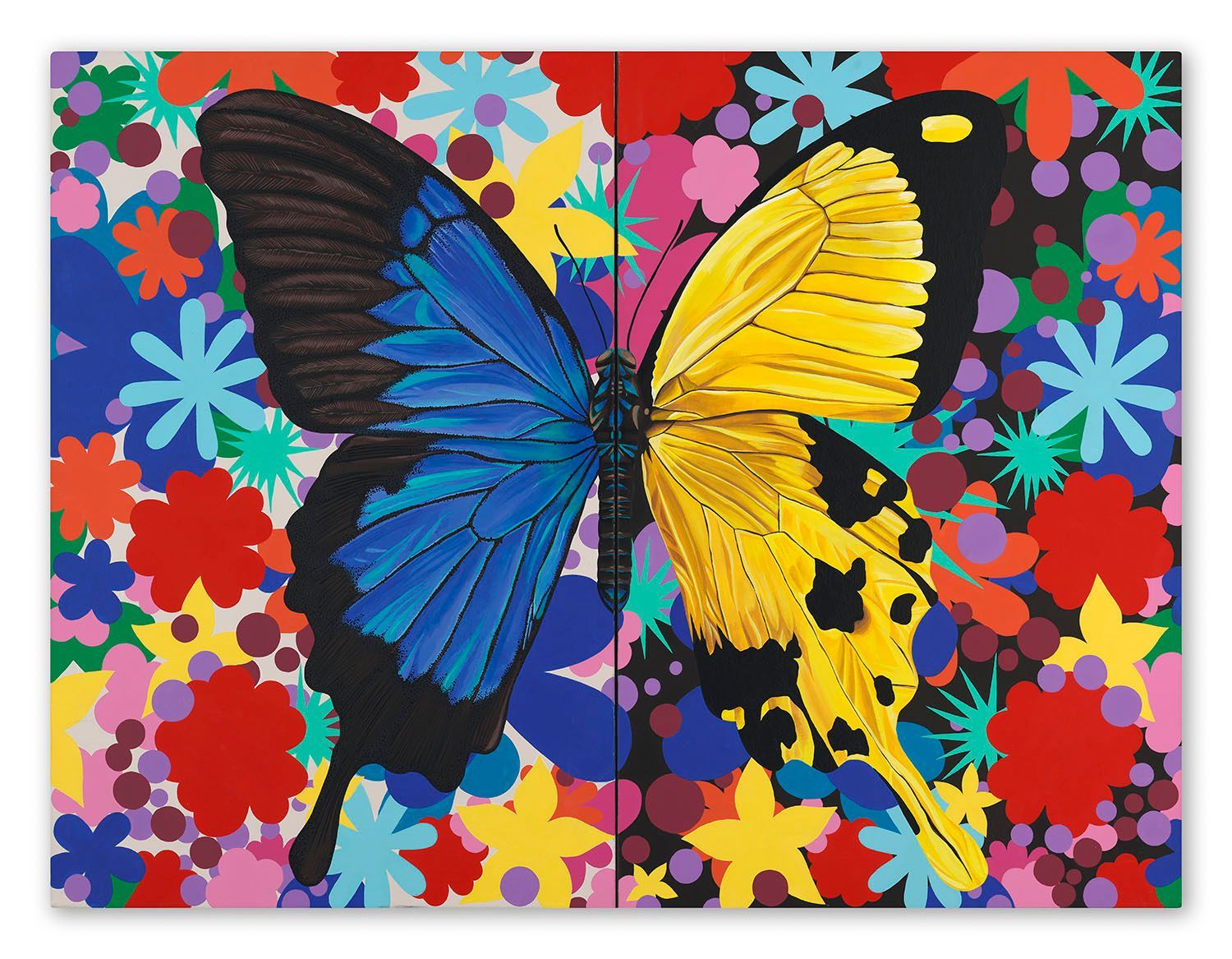 art, painting, donatella azygous, comissioned art, los angeles, female artist, butterfly painting, yin yang