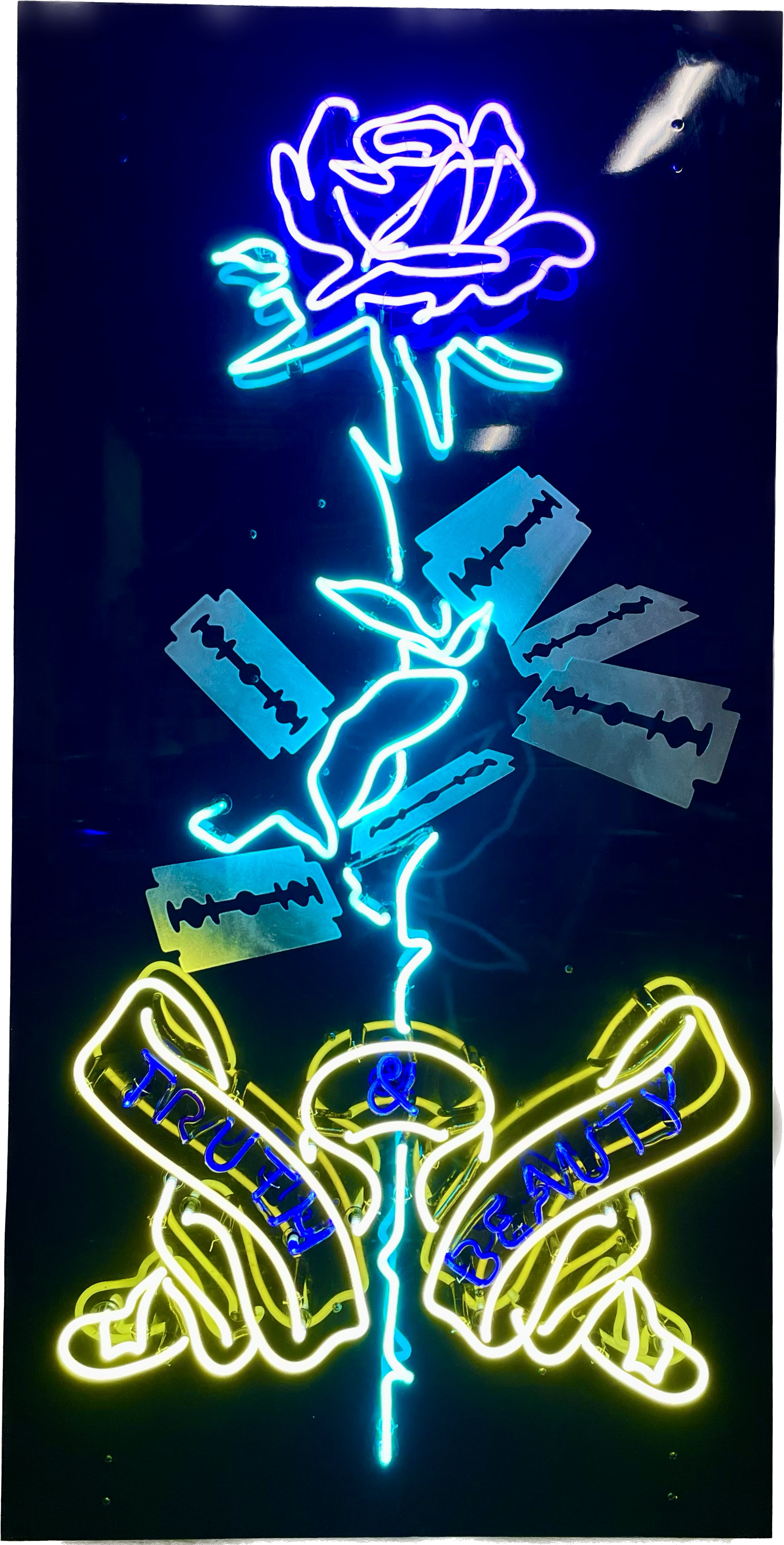 art, painting, donatella azygous, comissioned art, los angeles, female artist, neon, custom neon sign