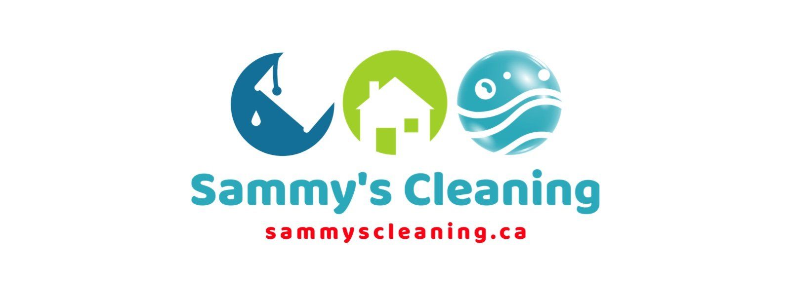 A logo for sammy 's cleaning shows a house and water