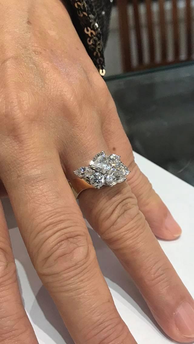 Hand Wearing a Large Diamond Cluster Ring — Chris Williams Retail & Manufacturing Jewellers in Wanguri, NT