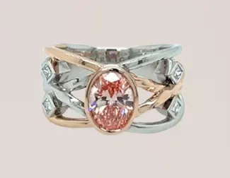 Rose Gold and Silver Intertwined Ring — Chris Williams Retail & Manufacturing Jewellers in Wanguri, NT