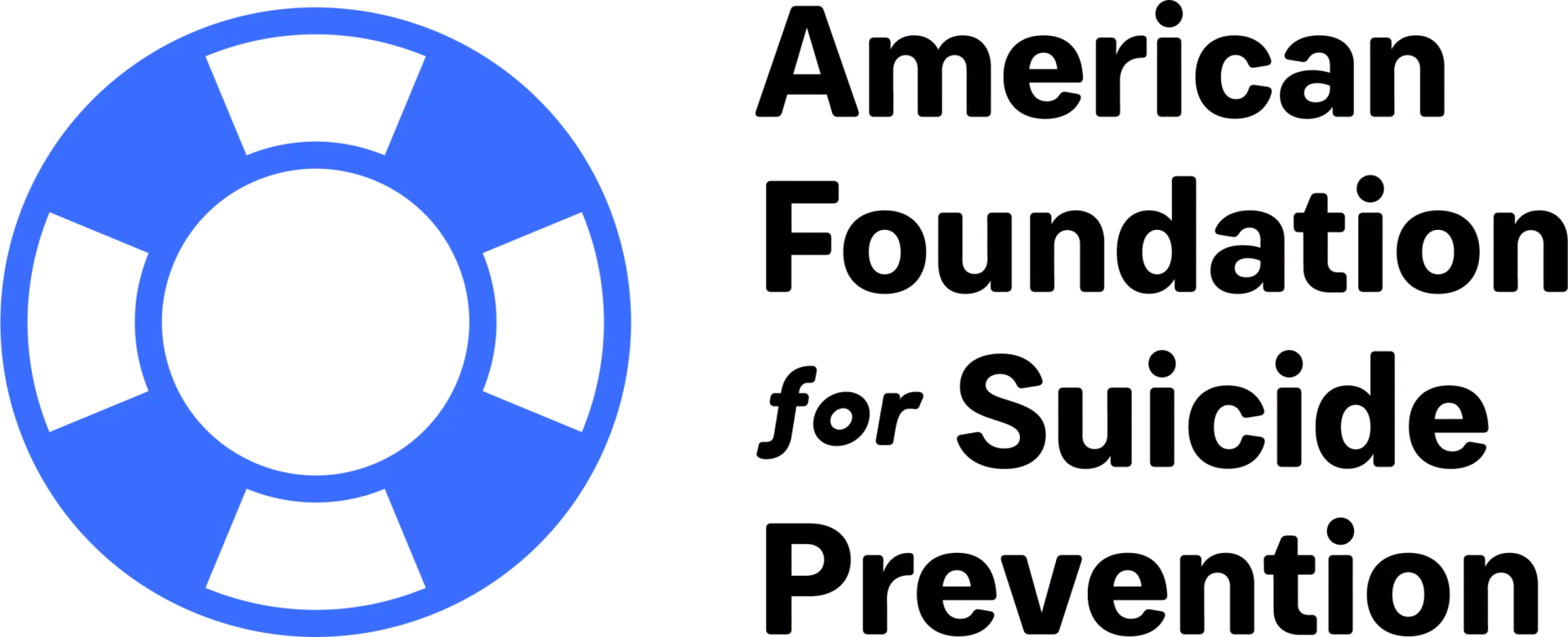 Blue lifesaver ring logo for American Foundation for Suicide Prevention with Avenir support