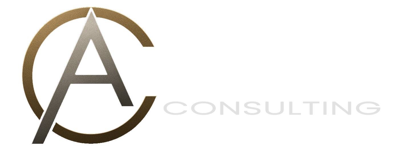 A logo for a consulting company with a letter a in a circle.