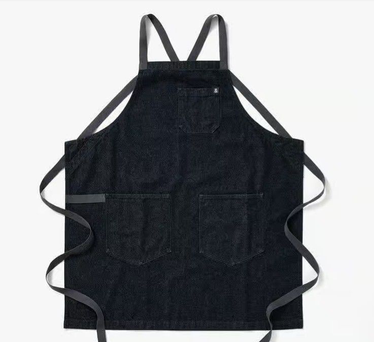 denim crossback apron