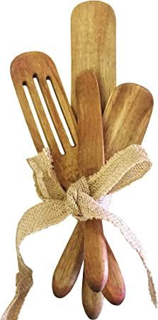 4 piece wooden spatula set