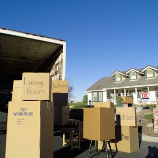 Boxes Beside a Moving Truck — Missoula, MT — Smooth Moves LLC