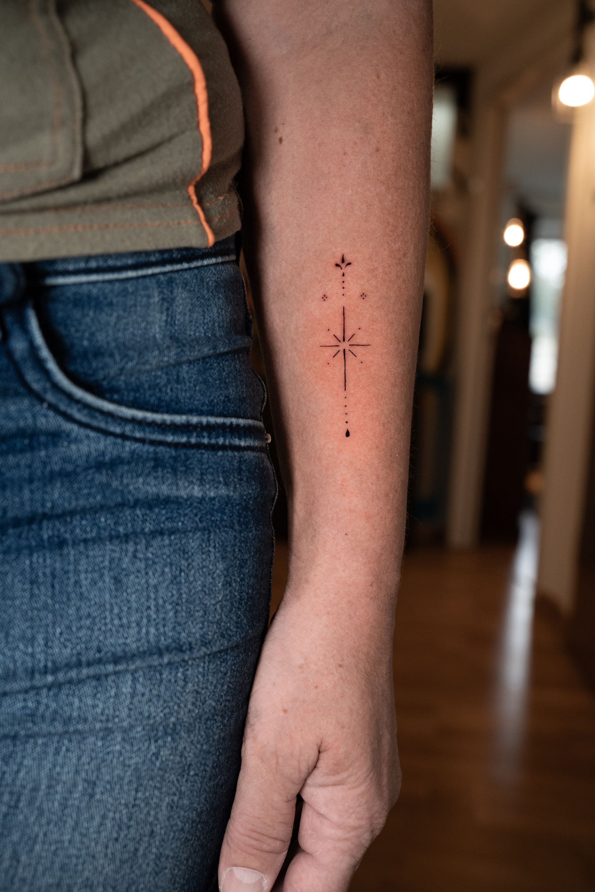 Stars tattoo in Fine Line Style