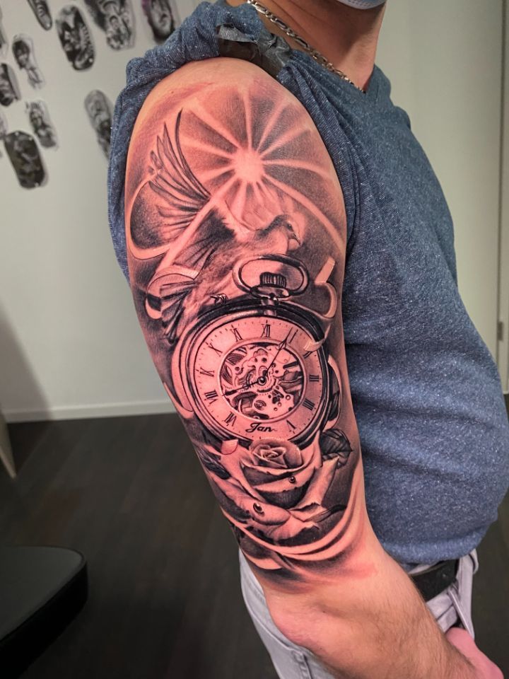 Tauben, freiheit Realistisch Tattoo