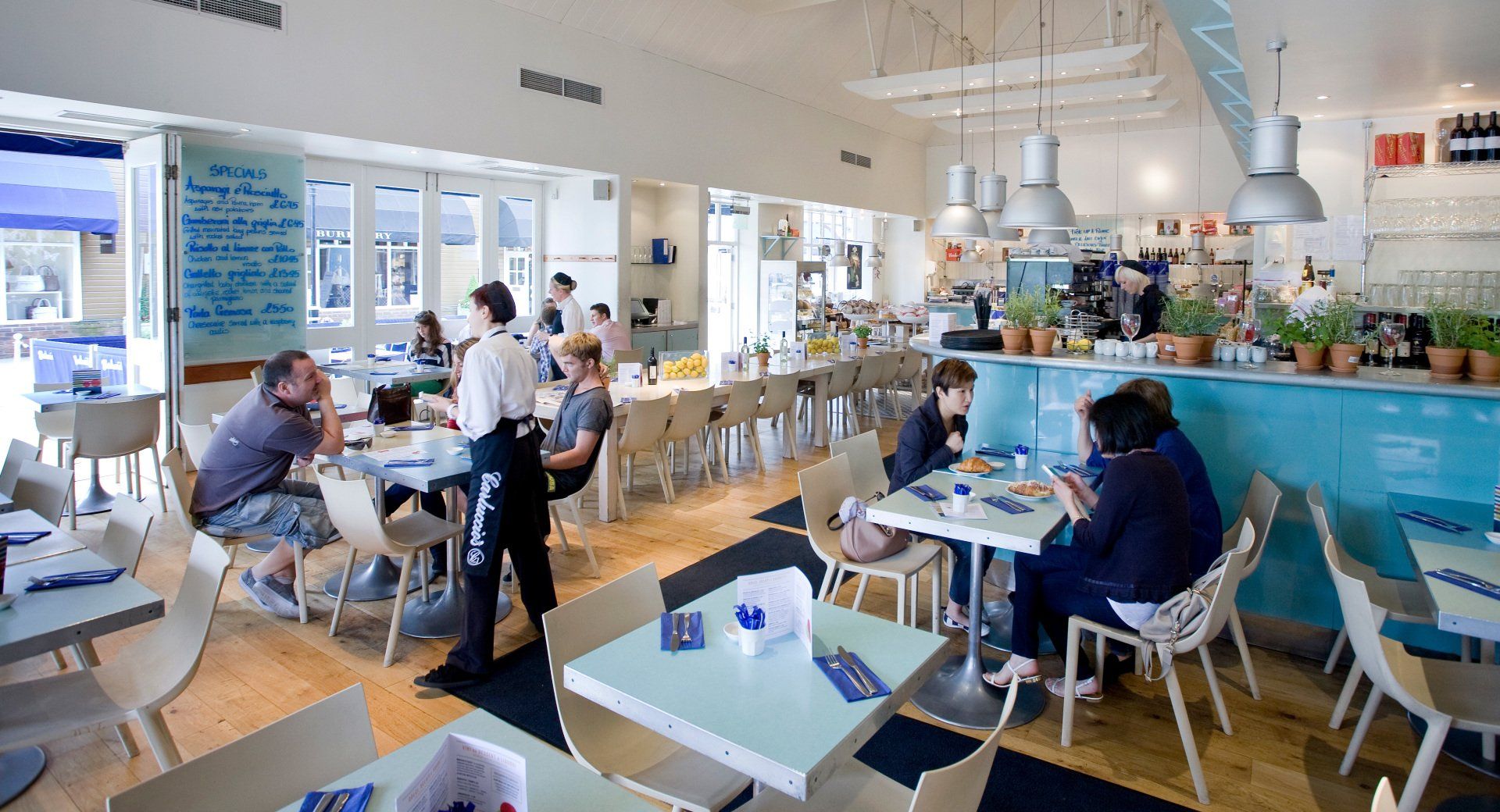 Restaurant units at Bicester Village by LSH Architects includes Carluccio's, Villandry, Busaba Eathai and The Farmshop