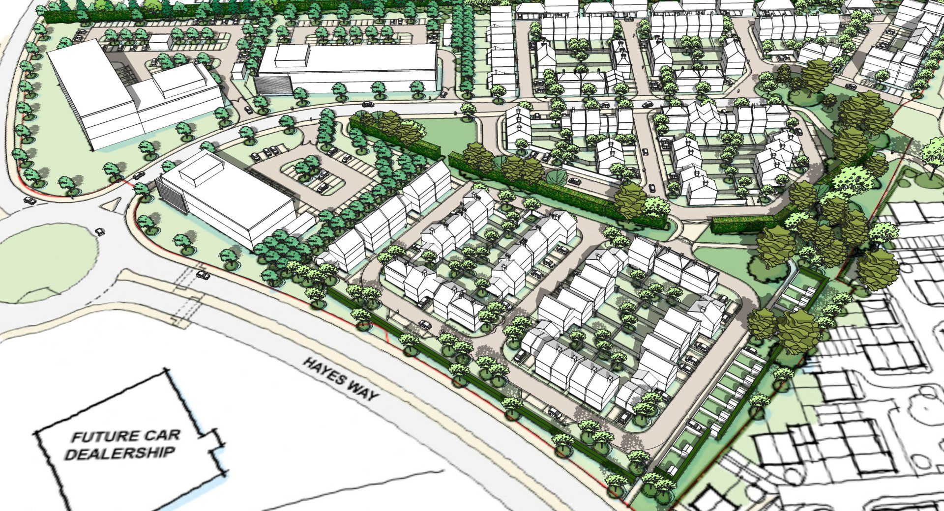 LSH Architects designed 120 home residential masterplan for adoption in a local authority Core Strategy