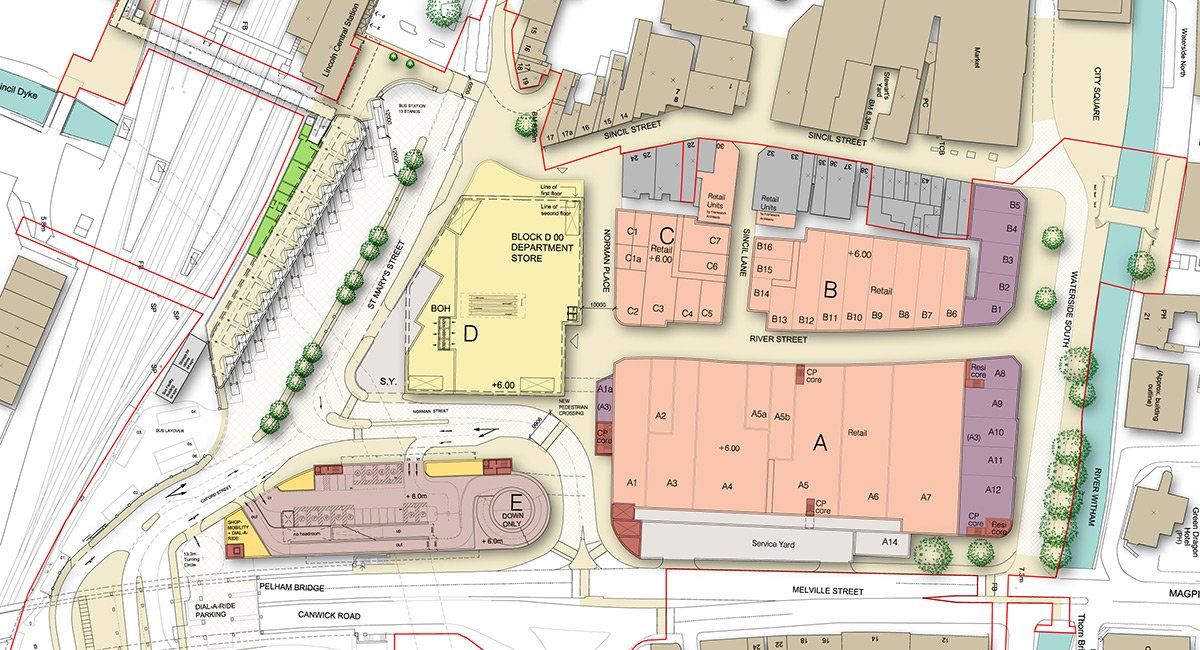 Proposed concept layout plan for Lindongate Lincoln designed by LSH Architects