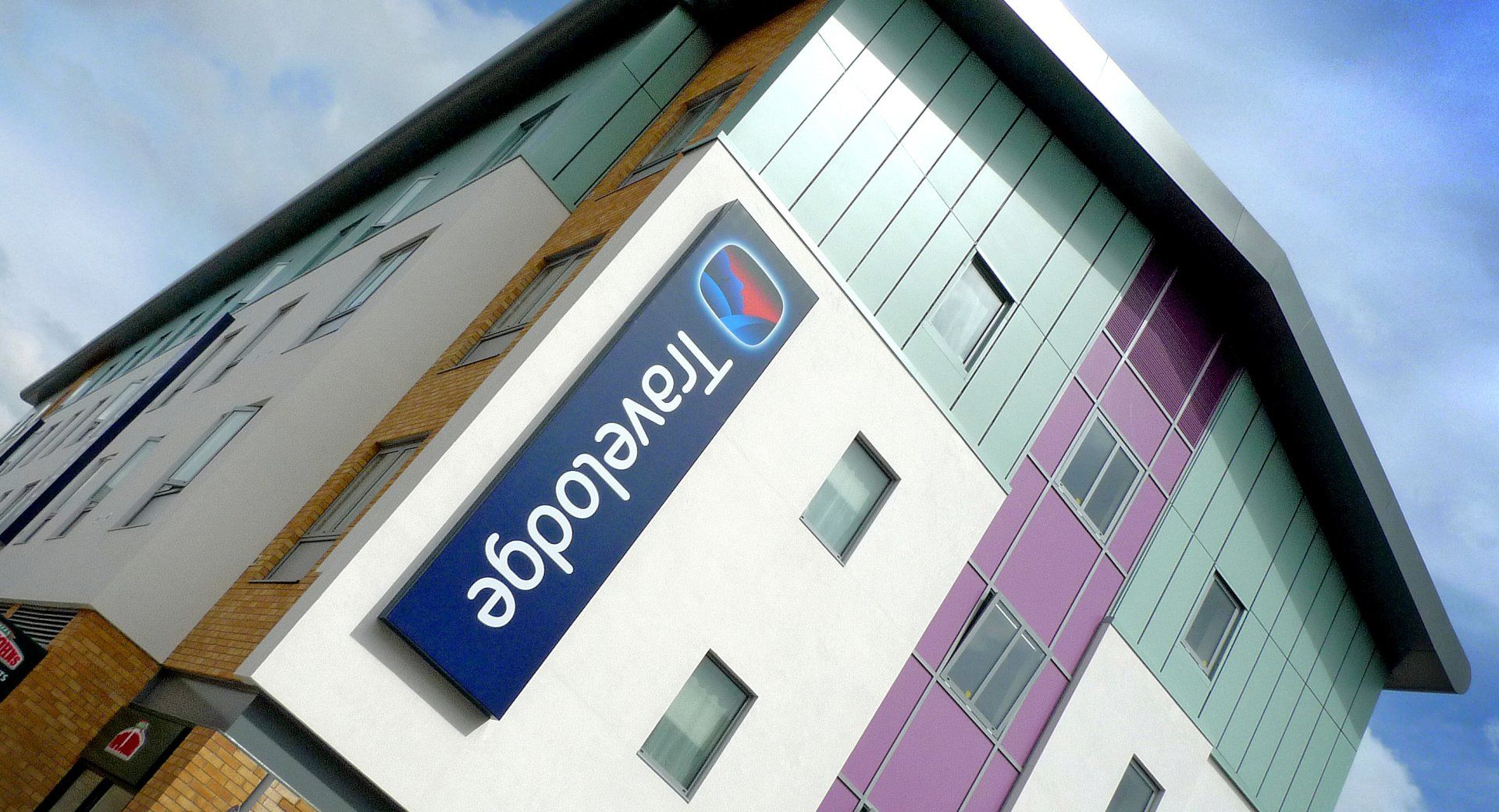 Exterior detail of one of a number of Travelodge hotels completed by LSH Architects