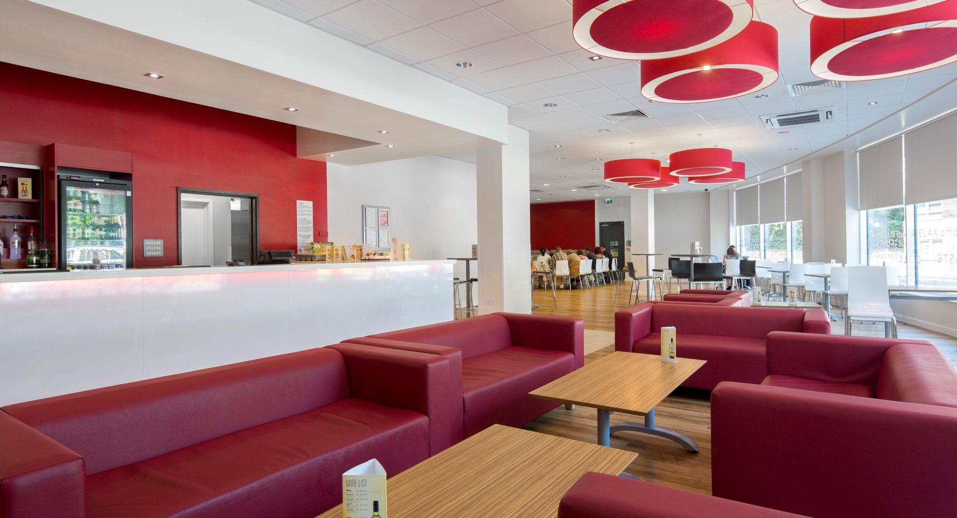 Interior reception area of one of a number of Travelodge hotels completed by LSH 