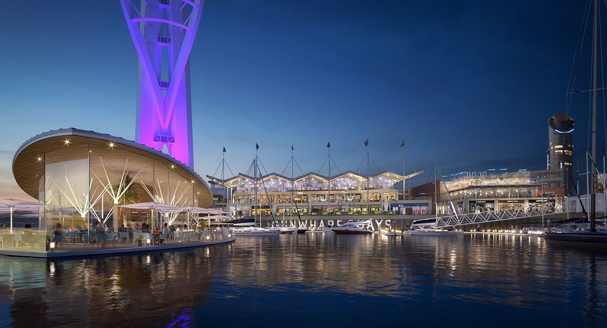 CGI showcasing transformation of Gunwharf Quays, Portsmouth by LSH Architects