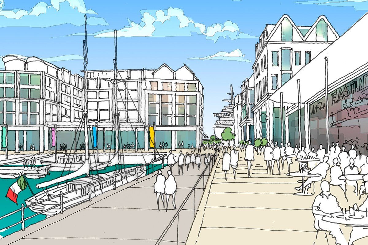 Illustrative sketch proposals for Royal Pier Waterfront Southampton by LSH Architects