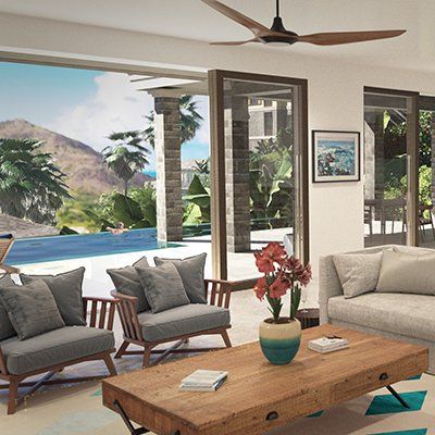 Boutique-hotel residential resort located in stunning position in the Leeward Islands designed by LSH Architects