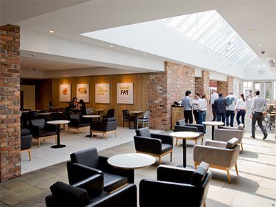 Restaurant units at Bicester Village by LSH Architects includes Carluccio's, Villandry, Busaba Eathai and The Farmshop