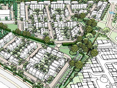 LSH Architects designed 120 home residential masterplan for adoption in a local authority Core Strategy
