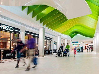 Refurbishment of mall interior at The Meads, Farnborough by LSH Architects