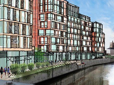 Dukes Wharf Norwich LSH are Architects and masterplanner for a major urban renewal fronting the River Wensum
