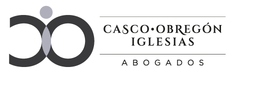 A black and white logo for casco obregon iglesias abogados