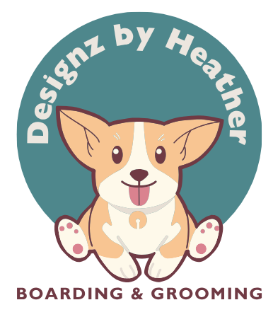 A logo for paws and whiskers boarding and grooming