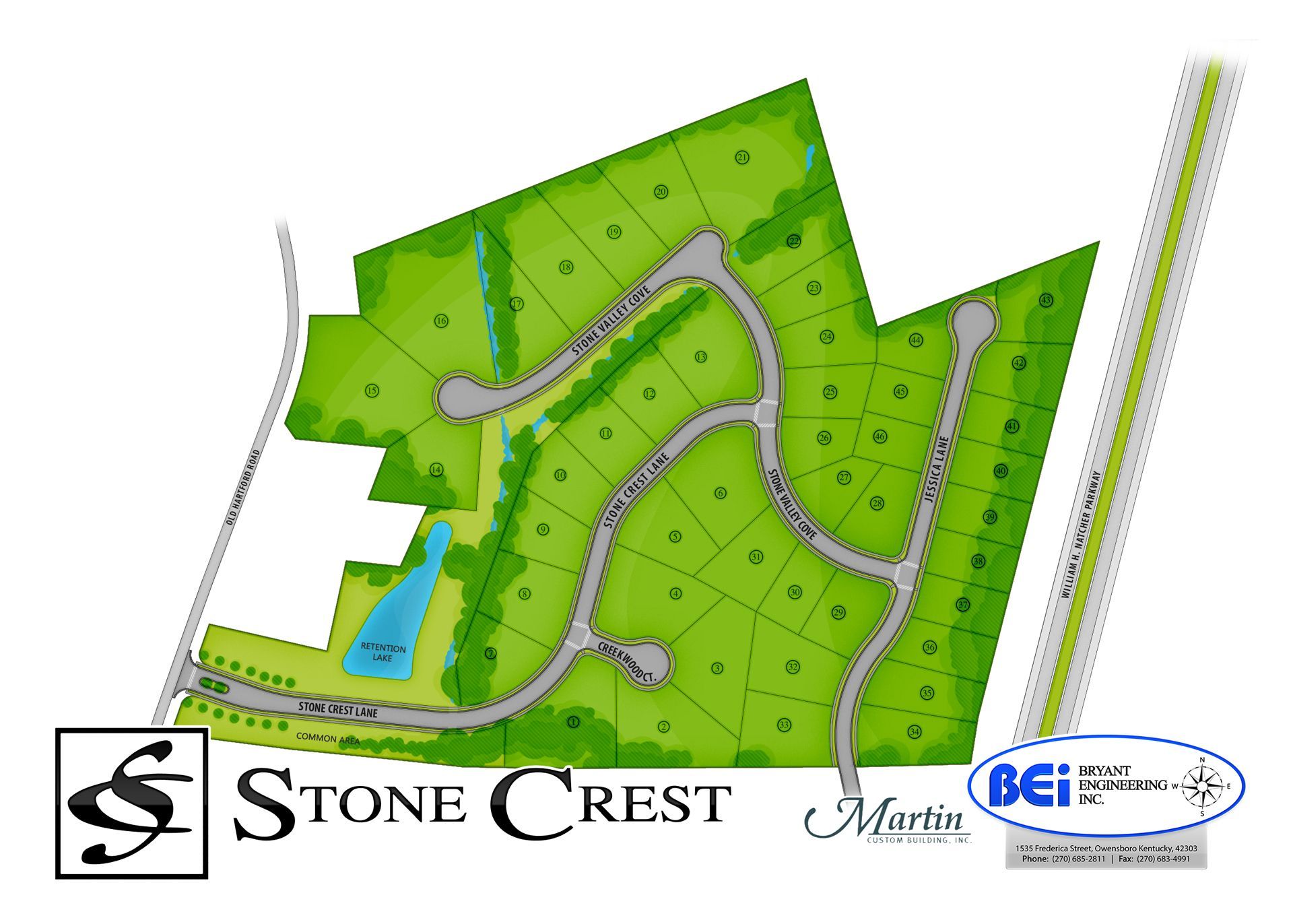 a map of a residential development called stone crest