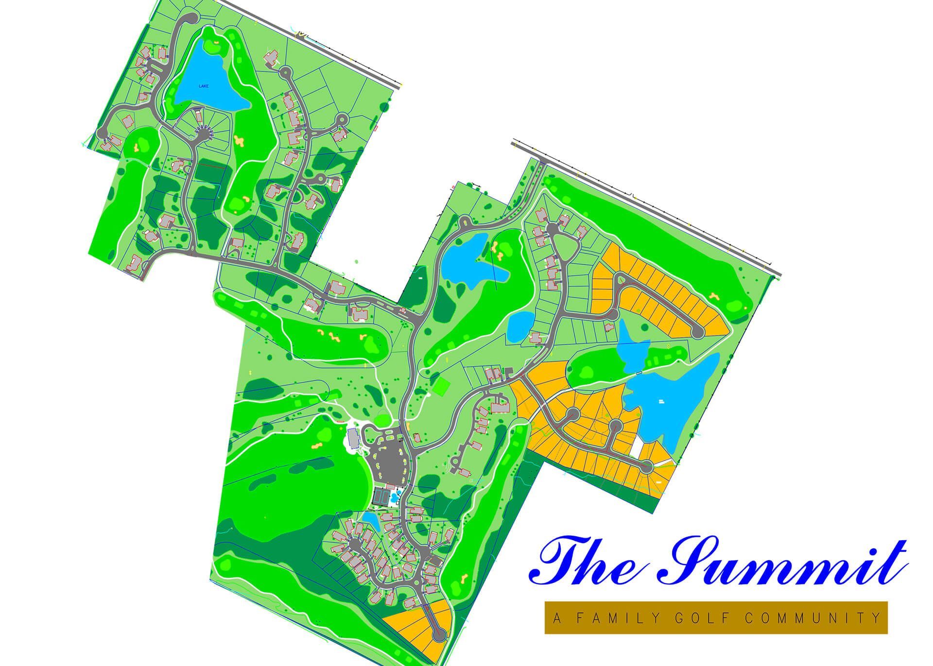 a map of a golf course called the summit