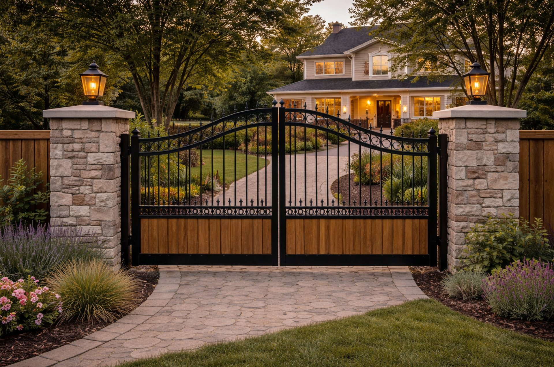 custom iron and wood gate