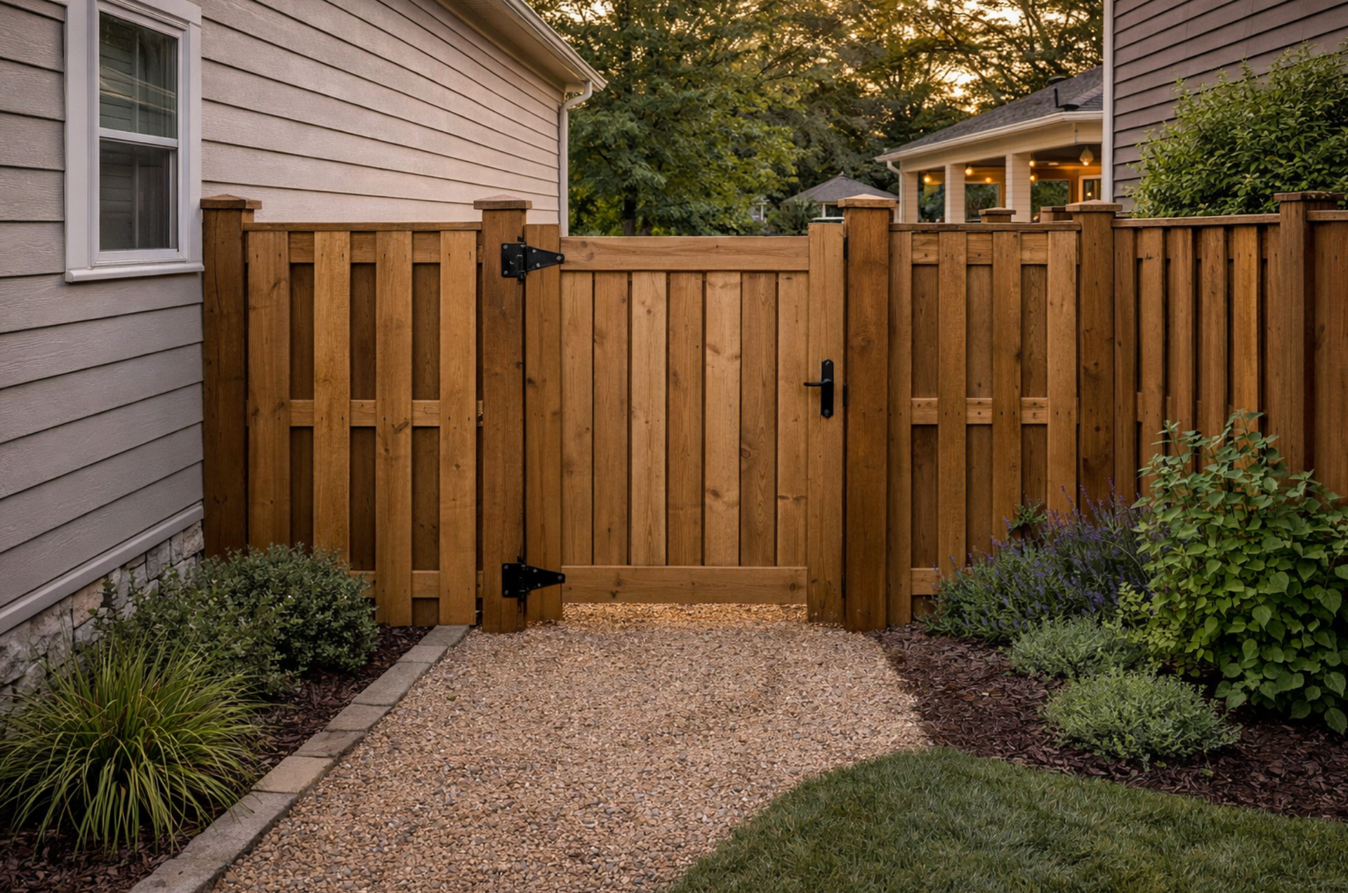 custom wood side gate