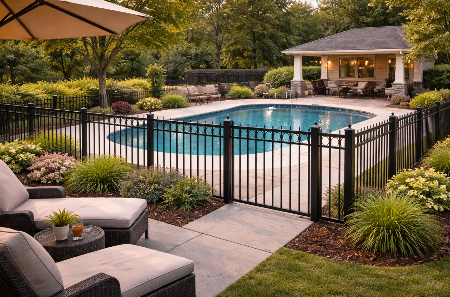 pool and safety iron fencing