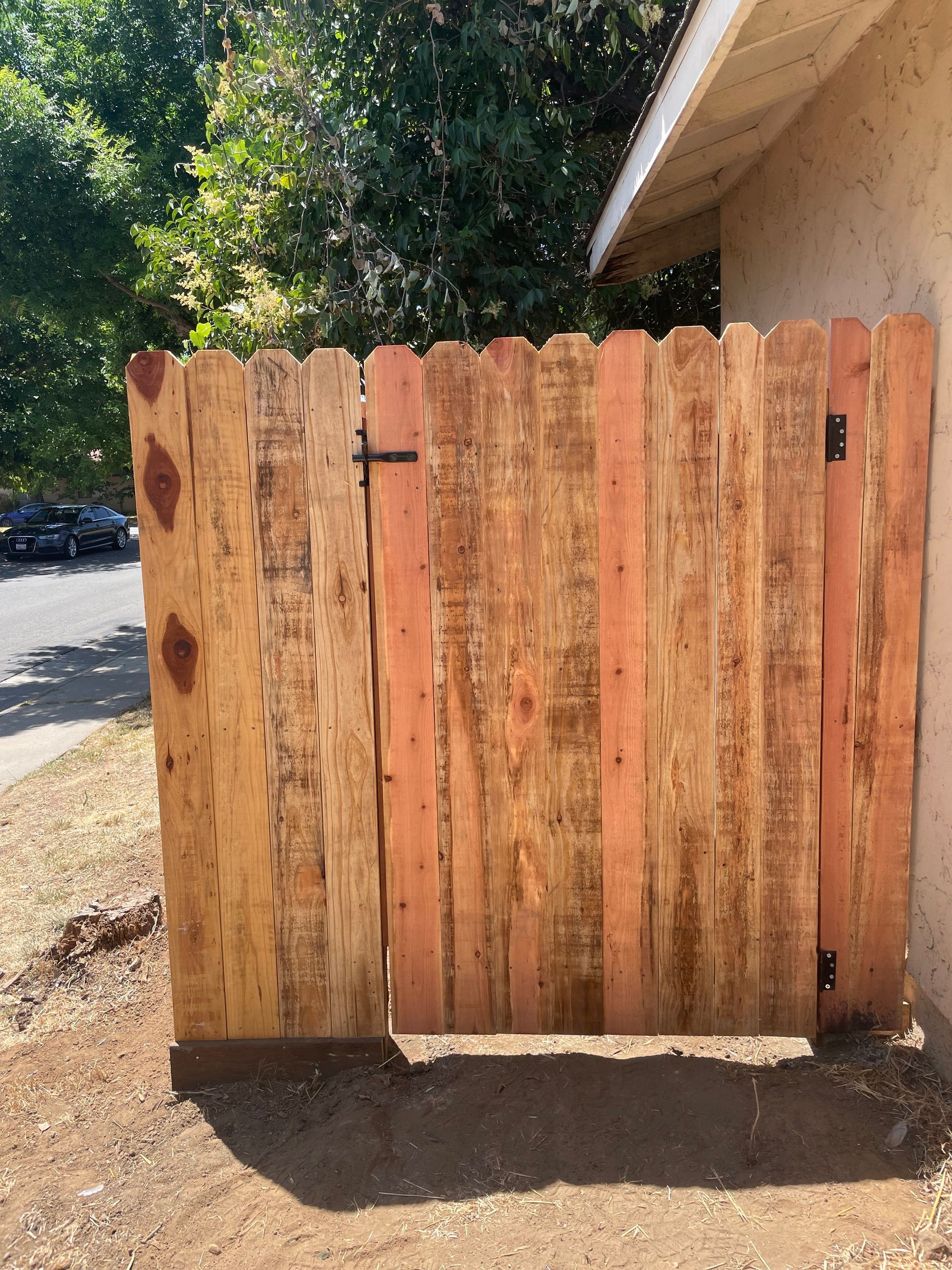new wood fence for single story home