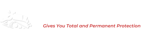 A logo for a company that gives you total and permanent protection