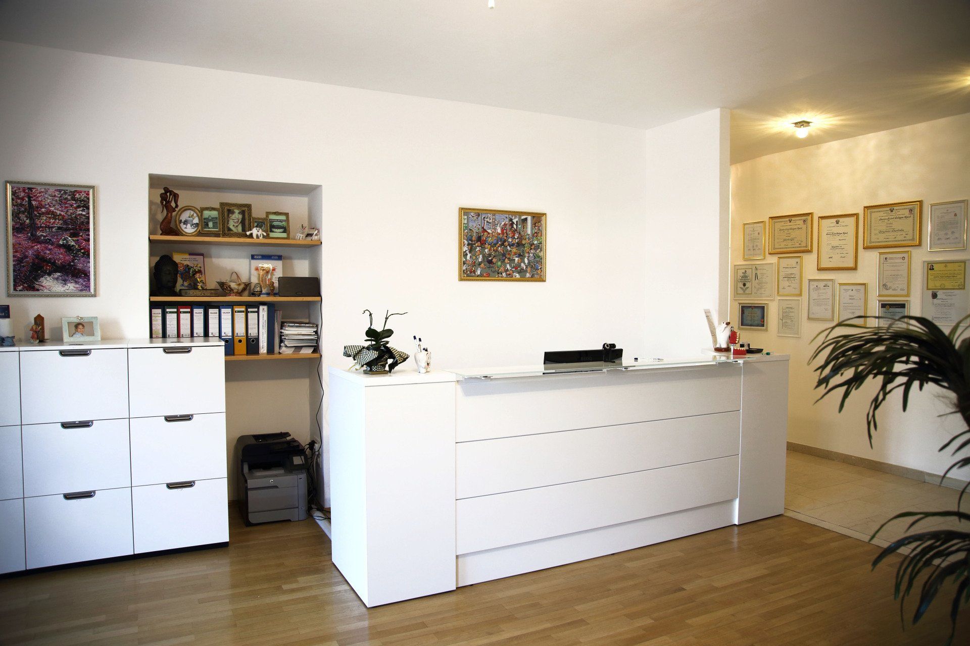 area reception dello studio odontoiatrico