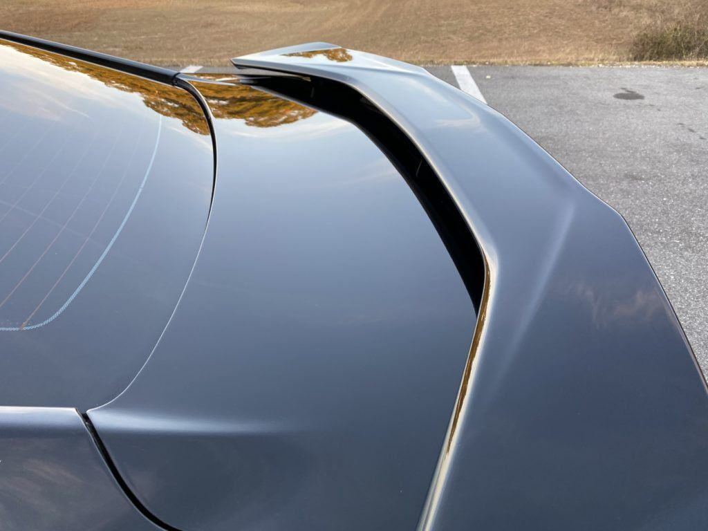 A close up of the rear end of a car