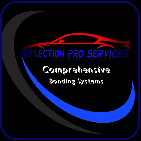 A logo for reflection pro services comprehensive bonding systems