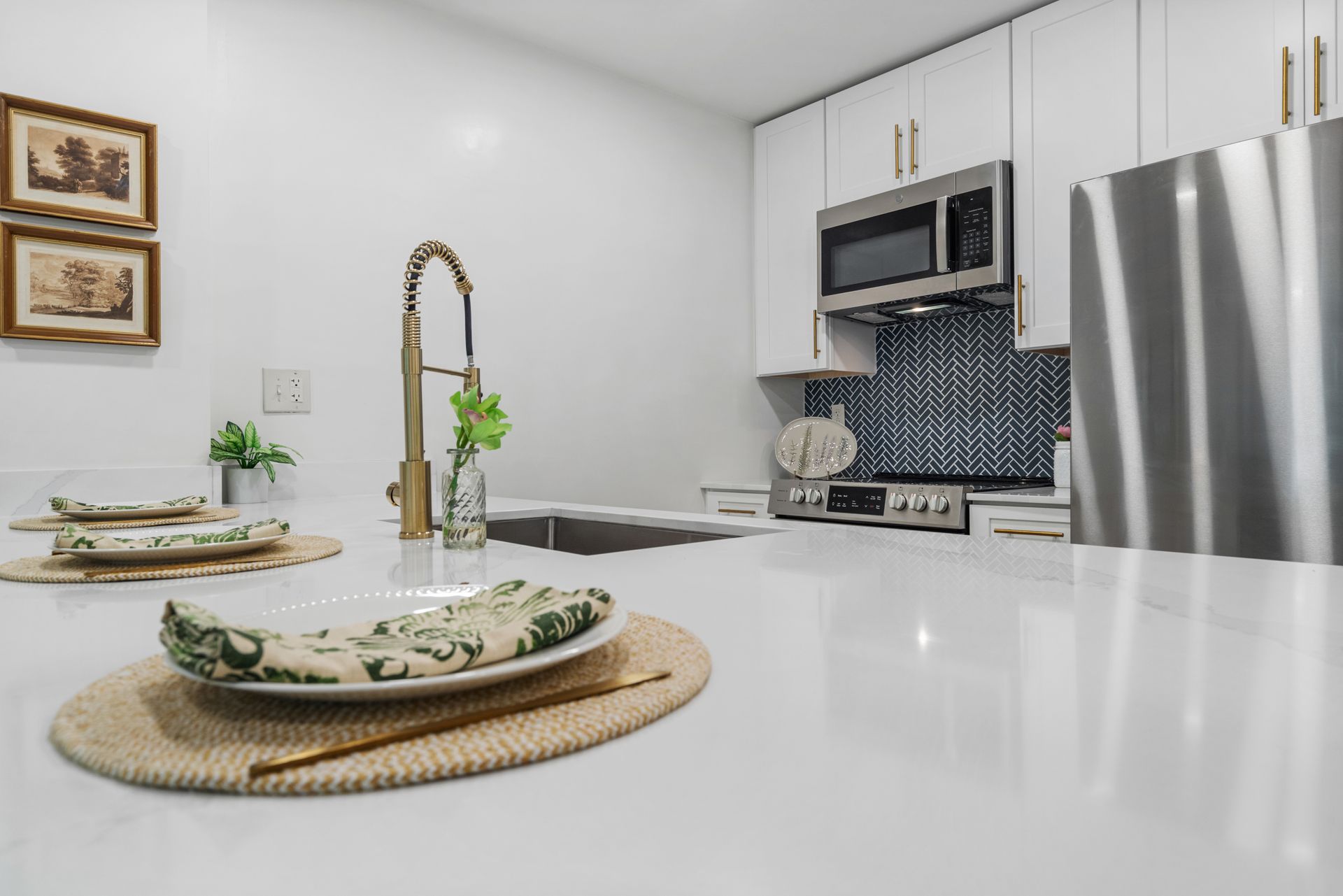 Kitchen at Clairmont Crest senior living apartments in Decatur, GA.