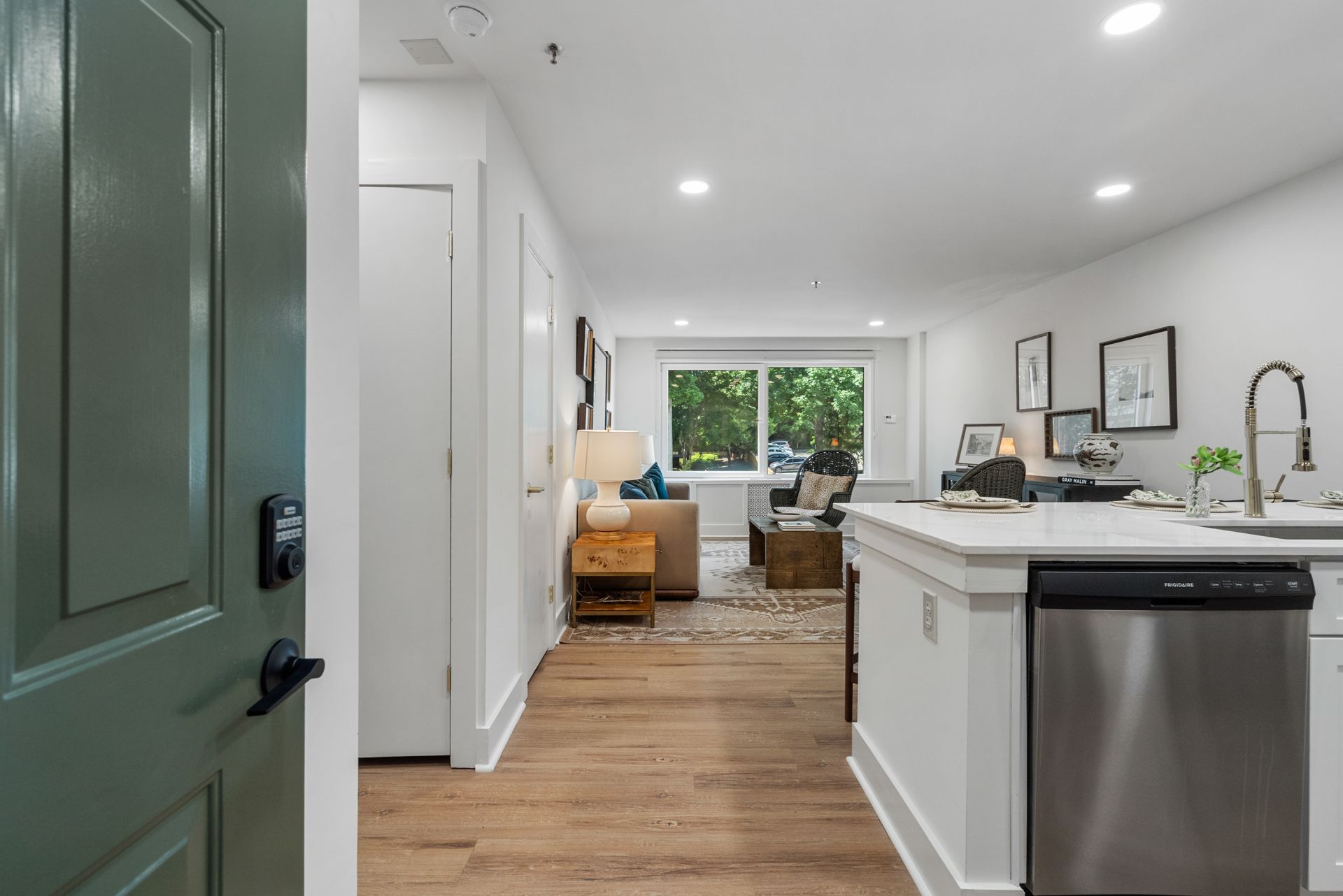 Kitchen at Clairmont Crest senior living apartments in Decatur, GA.