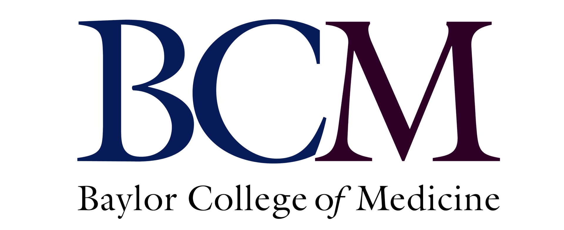 The logo for baylor college of medicine is blue and purple
