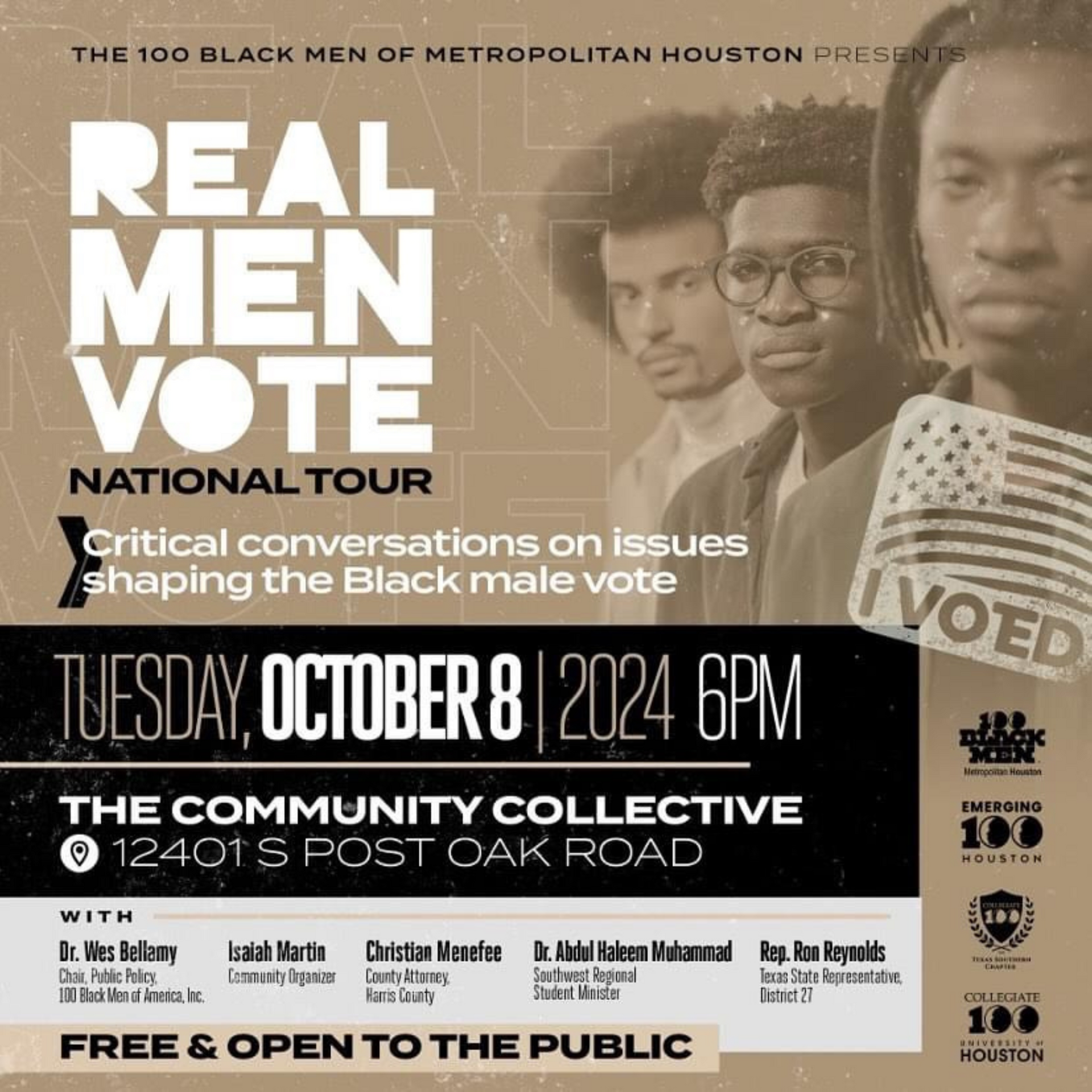 A poster for the real men vote national tour