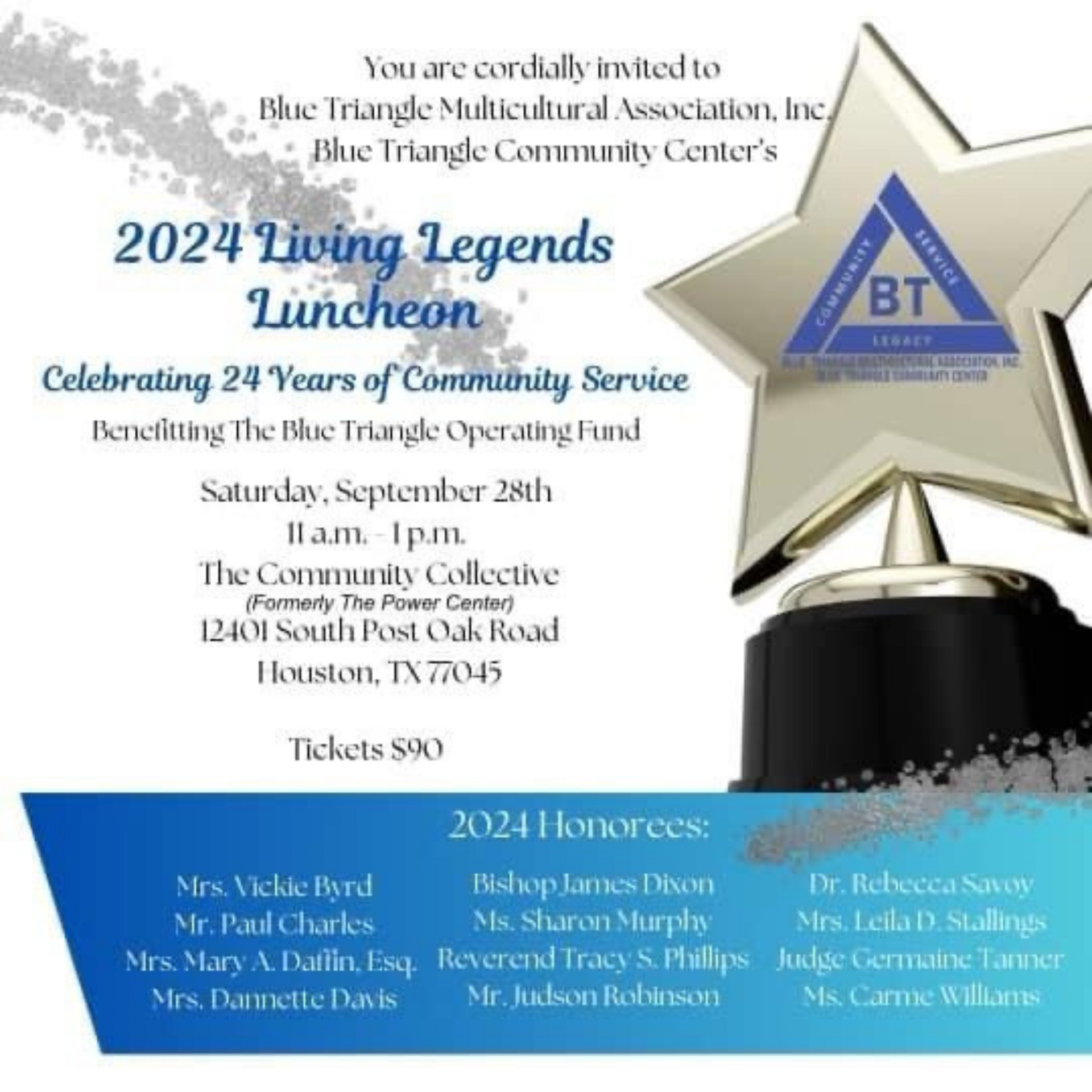 A flyer for the 2024 living legends luncheon