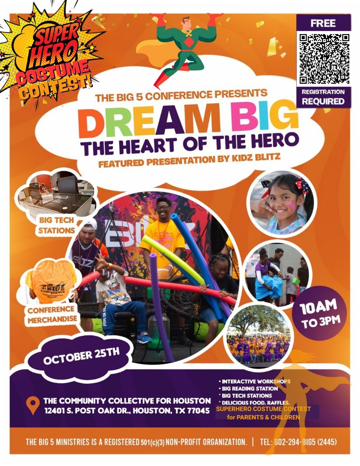 A poster for the big 5 conference titled dream big : the heart of the hero