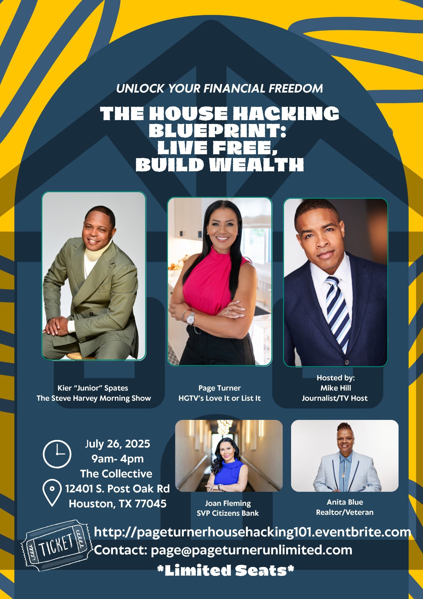 A flyer for the house hacking blueprint : live free , build wealth.